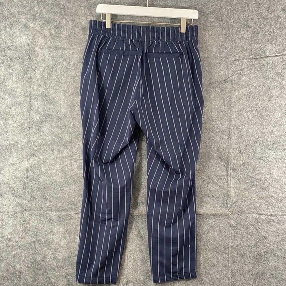 Athleta Jogger Pants 4 Petite Navy Blue Striped Midtown Ankle High Rise - Picture 3 of 15